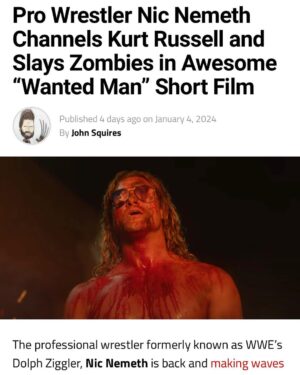 Nicholas Theodore Nemeth Instagram - Thank you @freddyinspace for the fun write-up in @bdisgusting ! Check out WANTED MAN @nicnemeth IG, YouTube, Twitter, TikTok 💀🩸🤘🏽