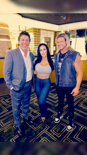 Nicholas Theodore Nemeth Instagram - Nothing beats the excitement when the beautiful @kendralust and wrestling superstar @nicnemeth swing by @circalasvegas to visit me. Talk about perfect timing, you two! 🤩

#wrestler #friends #awardwinning #kendralust #richardwilk #lasvegas