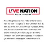 Nicki Minaj Instagram - By Rushka Bergman Y’all wanna see a sneak peek of the #PinkFriday2 Gag City WORLD TOUR stage? Tour starts on 3/1 in Oakland 🎫