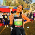 Nikita Dutta Instagram - 21.097 km done and dusted! ✅🥳 Timed it in 2.33.44 #TMM2024 #HalfMarathon #HRX #HRXRunningSquad #WeAreAllBornToRun