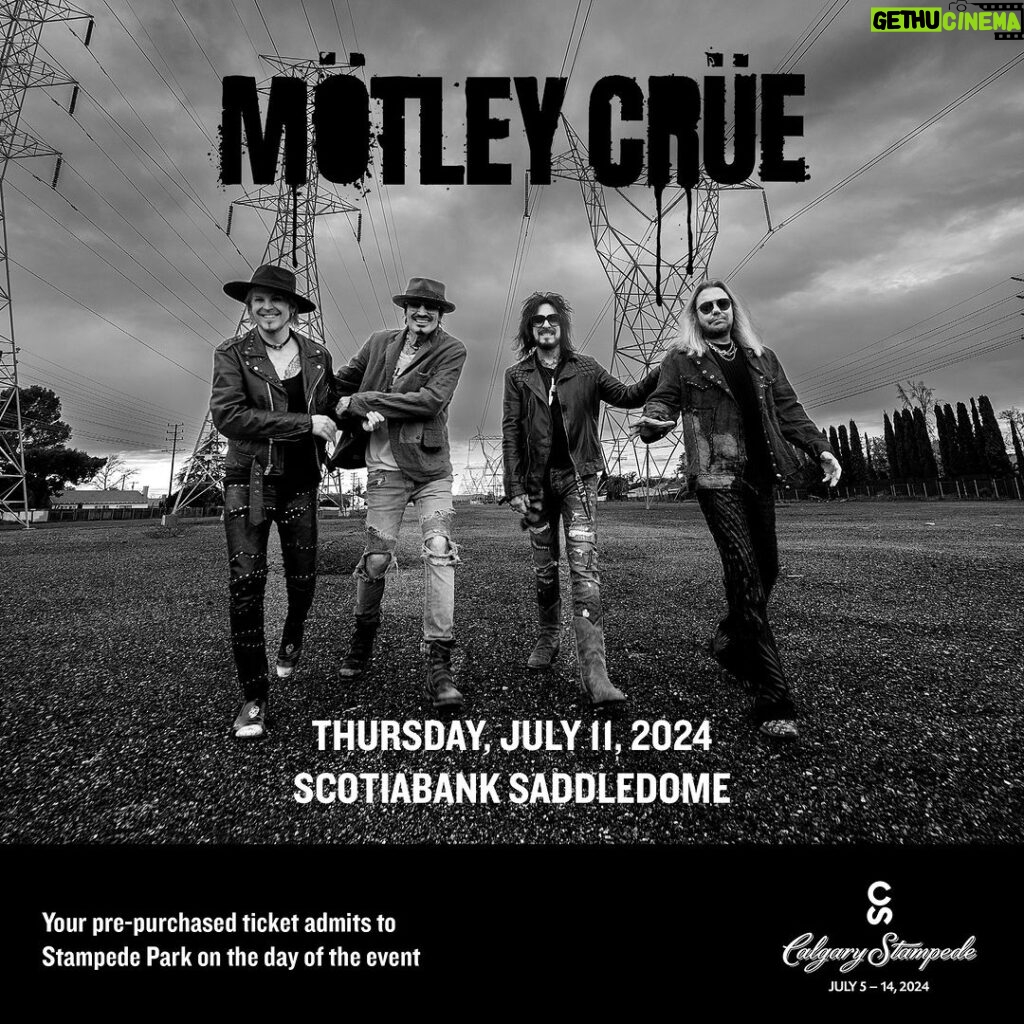 Nikki Sixx Instagram - See you in Calgary, July 11th 2024! 🔥 - All tickets and info head to Motley.com