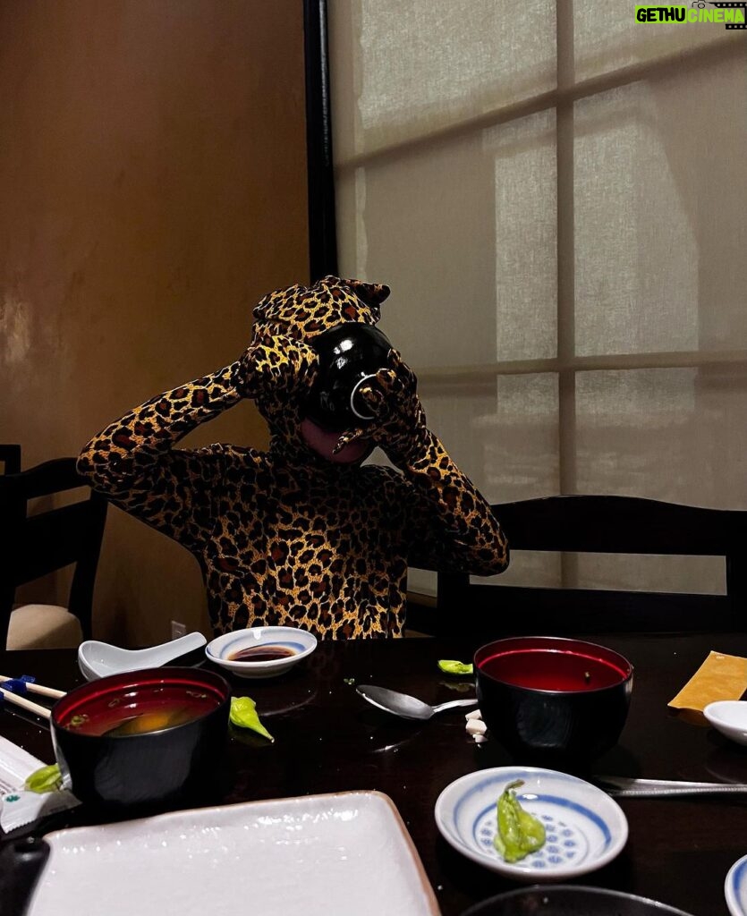 Nikki Sixx Instagram - Who knew Halloween cheetahs loved miso soup.