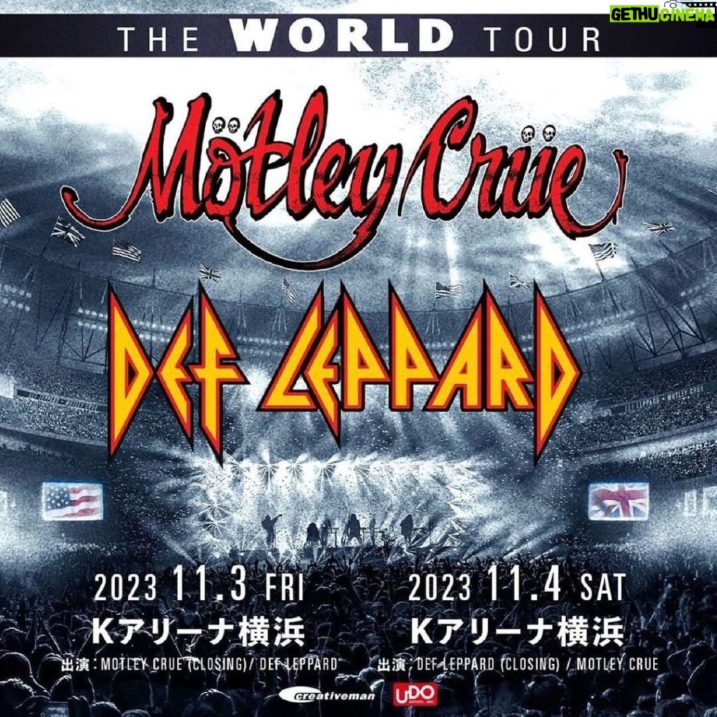 Nikki Sixx Instagram - Repost from @motleycrue • 🇯🇵 The Crüe is heading to Japan!! 🇯🇵 3 & 4 November 2023 Yokohama 💥 ⚡ Tickets on sale NOW