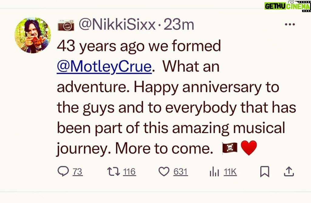 Nikki Sixx Instagram - 🎂 ❤ 🏴‍☠ Hollywood, California