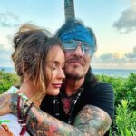 Nikki Sixx Instagram - Fell in love with this babe 14 years ago.I asked her to marry me on a candle lit beach here. Thank god she said yes. We went to the same beach the other day where I hit my knee and was watching our daughter running around playing. Amazing how life’s little adventures play out. We renewed our vows here last week too staring out at the ocean. I feel we fall deeper in love and understand this complicated world more and more every time we come here. Big year coming up.#lifeisbeautiful French West Indies