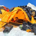 Nirmal Purja Instagram - Today the team are resting at Camp 1 (this is a shared camp between #G1 & #G2 🏔️) The team made the summit push on G2 directly from Camp 2 and returned to C1. If you see in the pics closely @eliteexped team seem to be at a Sunday market 😉 They are actually drying all their mountaineering gear 👊🏽💥 Movements for next few days - Today the guides will do the load carry to C2 on G1. Tomorrow, we will make the move to Camp 2 and then to C3 with the summit push on 21st . All team members and guides are doing okay ✅ Stay tuned for more updates 👊🏽💥 have a great day 🤙🏽 Copyright @nimsdai #eliteexped #nimsdai #14peaks #14peaksnothingisimpossible #achieveyournewpossible #nothingisimpossible #nims #nimspurja #14peaks6months #beyondpossible #k2winter #k2firstascentnoo2 #uksf #club8000ers #everest #k2 #k2winter #aboveandbeyondadventure Karakoram Range
