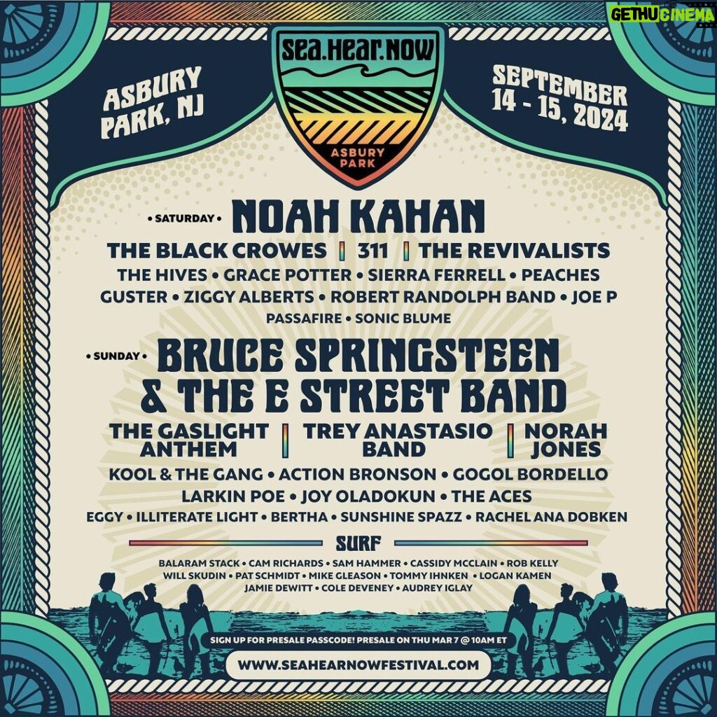 Noah Kahan Instagram - put your make up on, fix your hair up pretty, and come watch me headline the night before BRUCE !! What an honor @seahearnow
