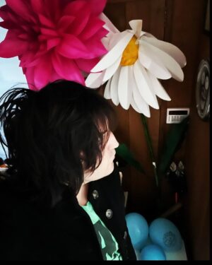 Noel Fielding Instagram - Home alone doing a photo shoot for absolutely no one. Syd Barrett plays in the background Whilst Edward Gorey drifts around drinking herbal tea and stroking an invisible cat. x