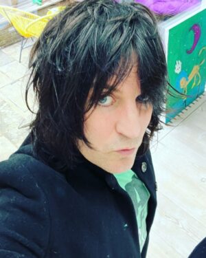 Noel Fielding Instagram - Home alone doing a photo shoot for absolutely no one. Syd Barrett plays in the background Whilst Edward Gorey drifts around drinking herbal tea and stroking an invisible cat. x