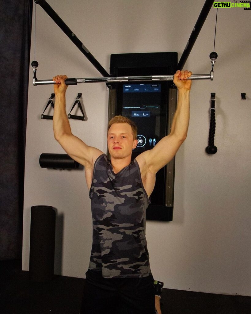 Noel Fisher Instagram - My home gym just got the ultimate upgrade from @Tonal! For someone who frequently needs to squeeze in exercise before work or fit it into an otherwise chaotic and demanding schedule, Tonal is a game changer. It is literally like having an entire gym’s worth of equipment right in your home. I really can’t believe how amazing this thing is. If you are looking to transform your workouts, this is the machine to get! No question. Click on the link in my bio and enter "noelfisher" for $100 off your Tonal today! #TonalPartner #BeYourStrongest