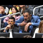 Novak Djokovic Instagram - 🏀🃏🇷🇸 Great to see @nba superstars and friends last night @lakers @nuggets #nikolajokic @officialvladedivac @sashavujacic @marko_jaric10 @nikoladjuricko @jmglitxh27 #aarongordon @peytonwatson @jelenadjokovicndf Los Angeles, California