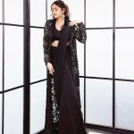 Nupur Sanon Instagram - Saree with a twist! 🖤👱🏻‍♀️ Outfit- @ridhimabhasinofficial Jewellery- @koharbykanika @rubans.in Styled by - @sukritigrover Styling Team- @vanigupta.23 @bitofbash @naishasinghvi