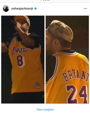 O'Shea Jackson Jr. Instagram - I been had my shit since 2016. Made it myself out of two throwbacks. Made two of them since I had the other pieces. One with 8 on the front. One with 24 on the front. Miss you Kobe.