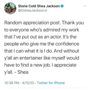 O'Shea Jackson Jr. Instagram - Random real shit.
