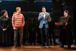Oliver Phelps Instagram - On Sunday I went back to Hogwarts! 
I had such a great time at @cursedchildus celebrating their 5th year and even joined the whole cast on stage at the end to make a prize draw with some "magical" prizes for lucky audience members.

It was the first time I've been able to see the Cursed Child and it was 🌟🌟🌟🌟🌟
The performances and the stage craft was on a different level to anything I've seen before. 
#HarryPotter #cursedchild #NewYork #Broadway #VoldemortDay