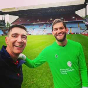 Oliver Phelps Instagram - Such  great evening having a game at the home of @avfcofficial with the guys from @lukeroper Alfie Enoch and I had a post match debrief 🤪. Good seeing @nathandawe between the sticks too! Of all the things I've been fortunate to do in my life, this evening is right up there. 🤗 just goes to show, good times are ALWAYS ahead.