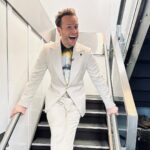 Olly Murs Instagram - Was loving the old whistle this week! Proper rascal number in the old white! Loved it! Another weekend of awesome transformations on Starstruck, the Ed Sheeran’s were crazy! Congrats to my man @cbmusic20 on reaching the final! Unreal mate!! . . Suit @lardiniofficial Shirt @alexandermcqueen Shoes @georgecleverley