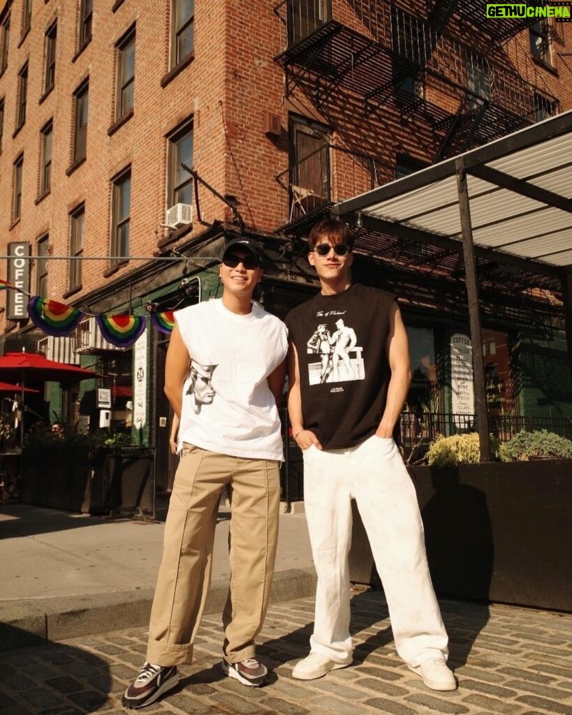 Pakorn Thanasrivanitchai Instagram - Remember, you can be WHATEVER you want! And no one is gonna change a thing about it ❤️‍🔥🌈 Hold hands with the one you love, and regret nothing!!! #happypride #pride2022 . Cr. @nuttjirat @natkanok New York, New York