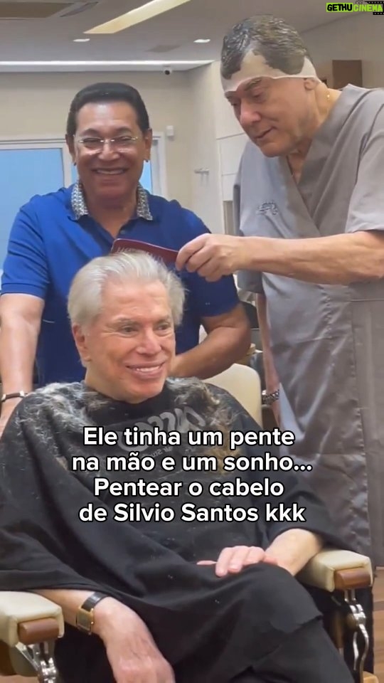 Patrícia Abravanel Instagram - @miltonneves realizou seu sonho 😅 E você o que faria se encontrasse o Silvio Santos no cabeleireiro?