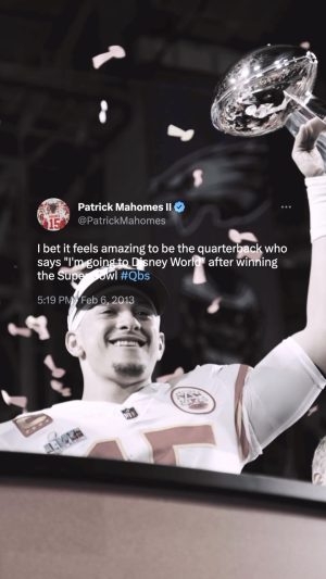 Patrick Mahomes Instagram - SUPER BOWL CHAMPIONS! ⏰
