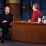 Paul Bettany Instagram - Had a great time last night with the gorgeous & hilarious (but not as hilarious as me) Seth Meyers. talking about #thecollaborationplay and colonoscopy... Wait what's the plural of colonoscopy? Photo by Andrew Lipovsky/NBC