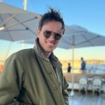 Paul Bettany Instagram - My son @stellan.c.bettany is always stealing my shit! That MY jacket and MY glasses!