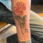 Paul Bettany Instagram - It was amazing to see again this gentleman @paulbettany to bring his old tattoo back to life and add more love on it! 🌹🐝❤️ Thank you so much! #familytattoo #tattoo #love #ink #rose #bees #newyorkcity #fy #fyp #fyp #foryoupage #inked #tat #nyc New York City