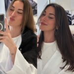 Paula Gonu Instagram - 1. nuevo personaje desbloqueado 2. el personaje anterior dejándose lavar el pelo 3. el personaje anterior procesando el cambio en el sistema 4. 🔒🔓 5. un palmo de largo y muchas puntas abiertas han abandonado el juego 6. si hacéis zoom en mis tetas veréis que tengo tinte en mi top blanco básico favorito 7. creemos que es el color que merezco verdad?? 8. he pensado que quiero cortarle mucho más pero quiero seguir haciéndome coletas 9. primer selfie del nuevo personaje 10. parece que no pero puestos al lado se nota el cambio de color no??