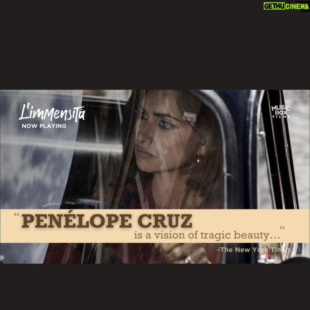 Penélope Cruz Instagram - L’IMMENSITA #nowplaying in theaters. @emanuelecrialese