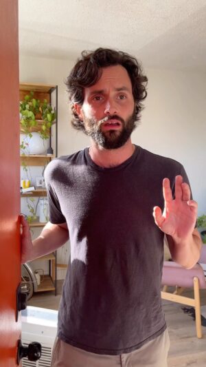 Penn Badgley Instagram - I’m on TikTok now. You have @nnnava & @scribbledbysophie to thank…. And of course @taylorswift . Btw my handle is  @ iampennbadgley