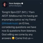 Penn Badgley Instagram - 4 April 9pm EST / 5 April 11am AEDT // DM @anisekofficial if you want to send us questions or reflections that pertain to our changing state during this pandemic. You can also comment here, or tune in and ask live.
