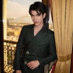 Phakphum Romsaithong Instagram - ,,, Greeny And Sunny Are A Perfect Match 🌞🦚🌹 ,,, . . Thank You For The Suit 😊 Designed By @emily__cheong From @homologofficial Jeddah, Saudi Arabia