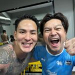Pharanyu Rojanawuttitham Instagram - มาเตะบอลของสิงห์✌️✌️✌️ขอบคุณพี่ @tp12toddpiti ผมถ่ายรูปไม่ทัน🙏 และพี่เต๋า @somchai_khemglad สนุกมากครับงานแบบนี้🙏🙏🙏เจอน้อง @airthemousses แล้วเจอกันครับ เจอผู้กำกับ ว่าที่พันล้านนนด้วย @tongte_thiti Bangkok, Thailand
