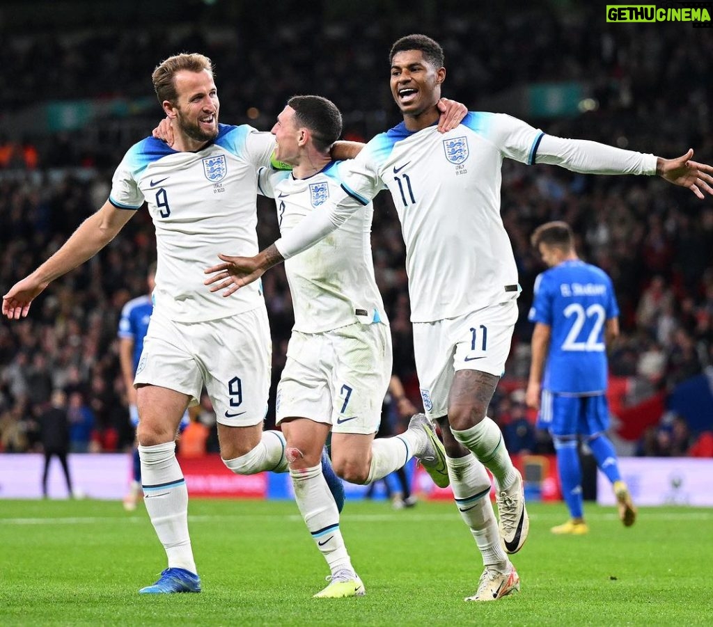 Phil Foden Instagram - Our #EURO2024 place secured 🔒 Proud of this team 🦁 Wembley Stadium