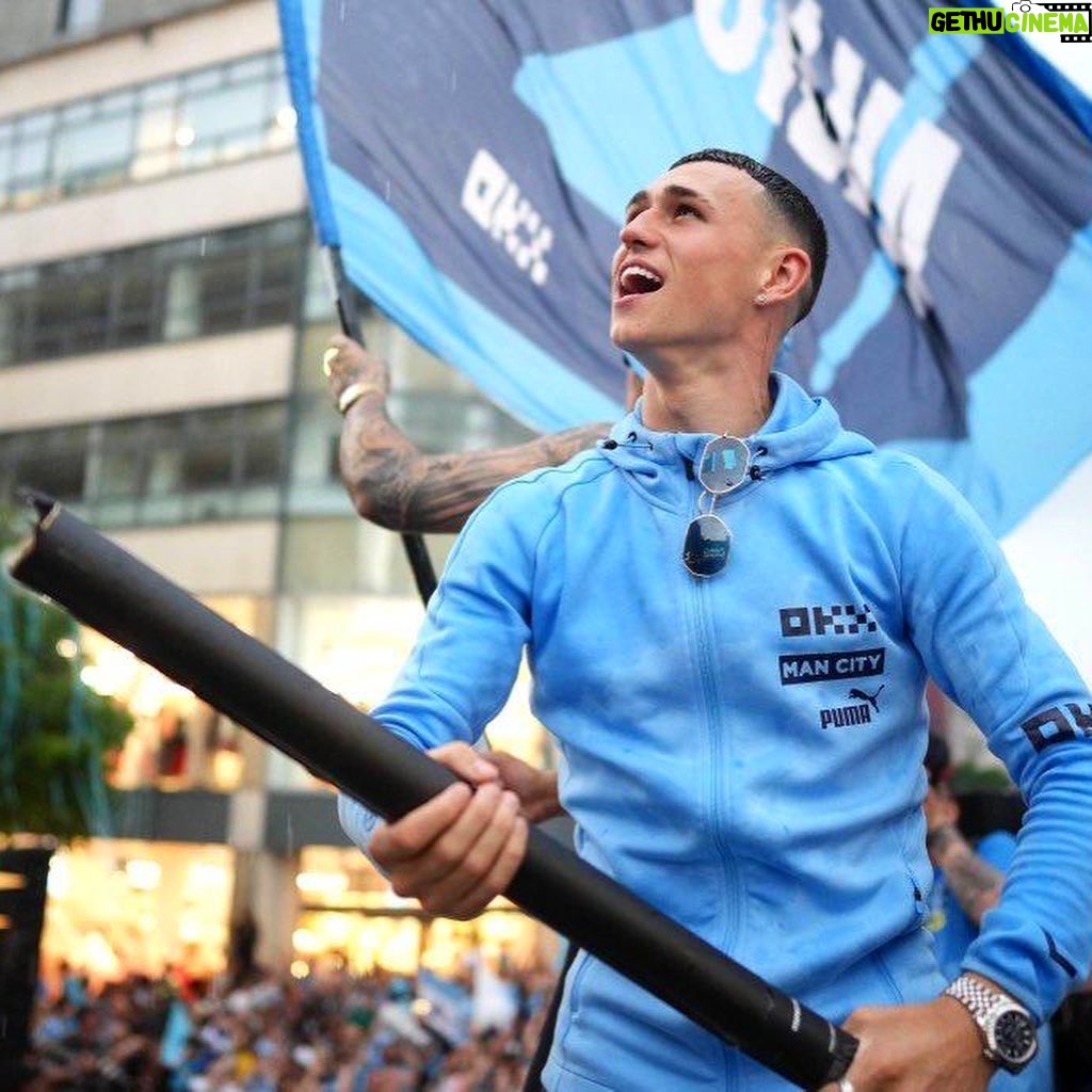 Phil Foden Instagram - About yesterday 🤩🩵 🏆🏆🏆 Manchester, United Kingdom