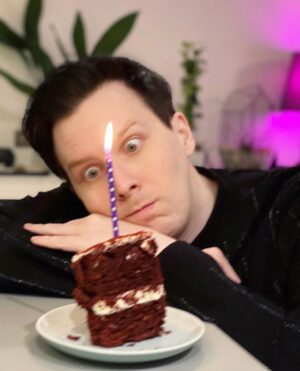 Phil Lester Instagram - You may think this is a generous slice of birthday cake but it’s actually all that’s left of of the whole thing ..FOR NOW