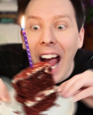 Phil Lester Instagram - You may think this is a generous slice of birthday cake but it’s actually all that’s left of of the whole thing ..FOR NOW