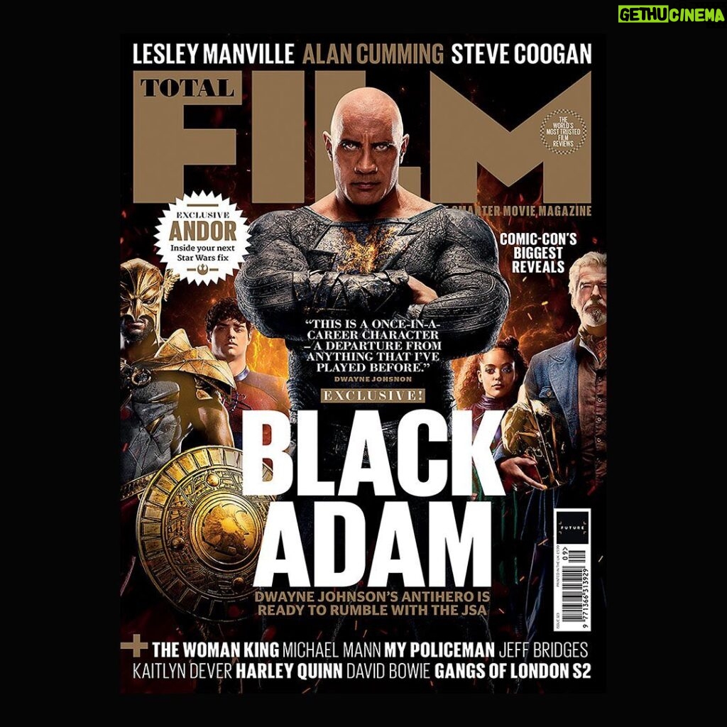 Pierce Brosnan Instagram - The DC Universe is about the change. Check out the #BlackAdam @totalfilm issue NEXT THURSDAY August 18.
