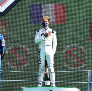 Pierre Gasly Instagram - P1!!!! My first victory in F1!!!🏆
I’m lost for words, still struggling to realise, its just amazing!! Everything was perfect, just missed the tifosis down under the podium. @alphataurif1 @hondaracingf1 we have done it!! Thanks so much!!! Thanks everyone for all the messages & support!! Today is a day I’ll remember.