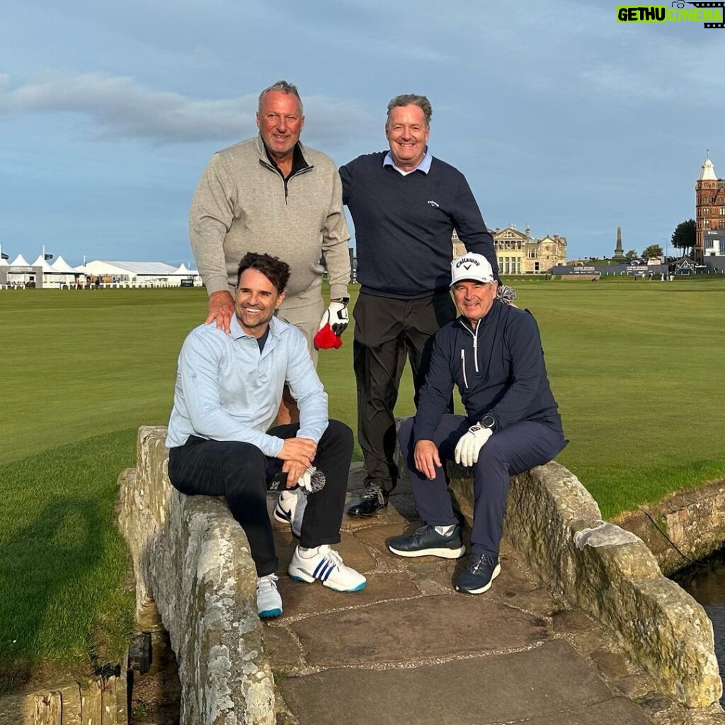 Piers Morgan Instagram - BREAKING NEWS: Beefy & Lamby lose to Stanty & Piersy by one hole in Dunhill Links practice round showdown. Lovely afternoon at the home of golf, albeit more competitive than the Ryder Cup. ⛳ 🏌‍♂ Old Course at St Andrews