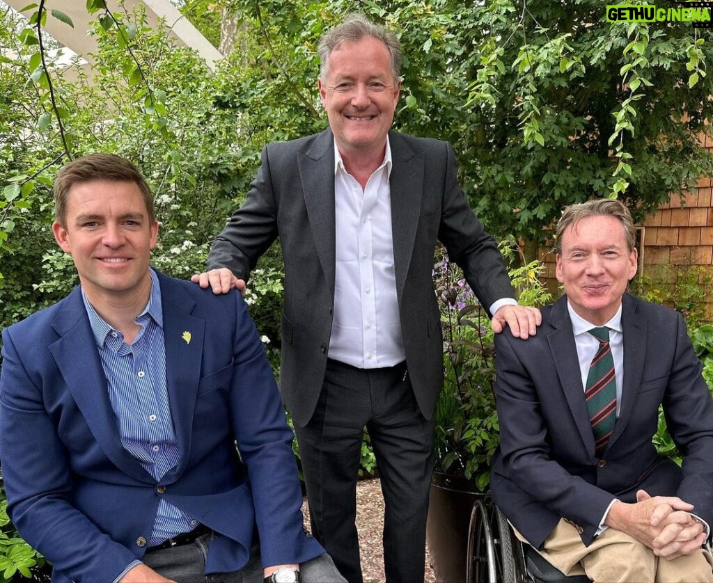 Piers Morgan Instagram - Such a treat being able to take my parents to the Chelsea Flower Show, especially in such glorious weather. The gardens were superb, many congrats to all the exhibitors and to all supported charities. Thanks also to @thenewtinsomerset for wonderful hospitality - much appreciated. PS The first pic of me and my Mum and Dad is by the great @richardyounggallery - one of the world’s best and most legendary photographers. Go check out his gallery. RHS Chelsea Flower Show, Royal Hospital Grounds, Chelsea