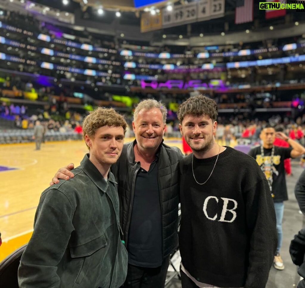 Piers Morgan Instagram - Lakers! Great to be back in His Majesty’s realm @kingjames - extraordinary player, incredible athlete, iconic sportsman… and still on my Most Wanted interview bucket-list. Come on LeBron, you know you want to.. Crypto.com Arena