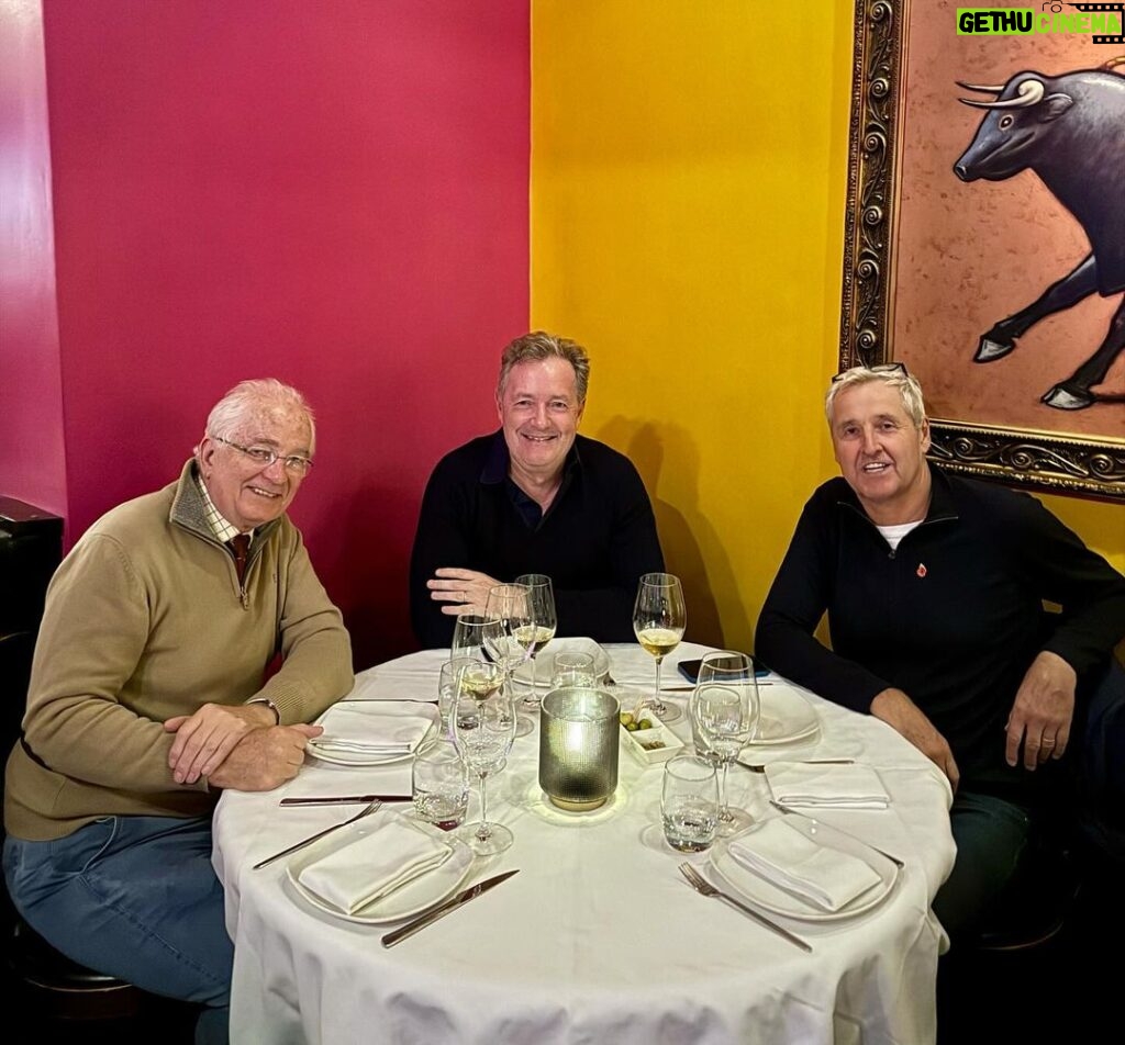 Piers Morgan Instagram - Two great cricketers… and Mark Austin. Another superb meal at the peerless Cambio de Tercio. Thanks to Abel & his brilliant team - the food & wine last night were particularly 👌 Cambio de Tercio-Tendido Cero-Tendido Cuatro-Capote & Toros