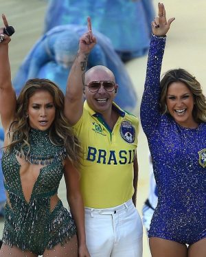 Pitbull Instagram - Throwback to performing at the #WorldCup with @jlo & @claudialeitte ⚽️ What an honor! @fifaworldcup