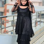 Piyanka Mongia Instagram - Last picture is my favourite🖤😍 Which one is yours favourite?☺️👇🏻 . . #ootd #picoftheday #instagram #blacksuit #punjab #haryana #haryanvi #punjabi