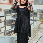 Piyanka Mongia Instagram - Last picture is my favourite🖤😍 Which one is yours favourite?☺️👇🏻 . . #ootd #picoftheday #instagram #blacksuit #punjab #haryana #haryanvi #punjabi