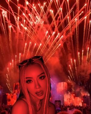 Preechaya Pongthananikorn Instagram - Take of that shyness and wear some RED ❤️🤟🏻🤩🔥🌈#rollingloud