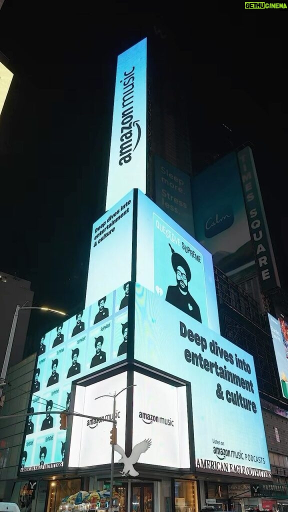 Questlove Instagram - QLS made it to Times Square! Thank you @amazonmusic & @playmorepods Broadway Manahattan NY