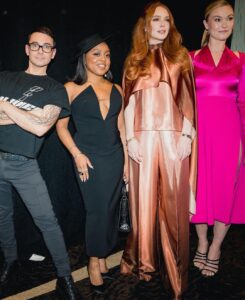Quinta Brunson Instagram - @csiriano ❤️ A perfect first show for my first fashion week. @csiriano down to the socks Hair @hairbykmiller Mua @jessicasmalls Stylist @bryonjavar Nails @customtnails1
