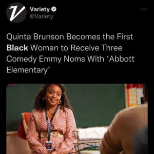 Quinta Brunson Instagram - I’m still a bit speechless. Congrats to the entire Abbott Elementary cast and crew.